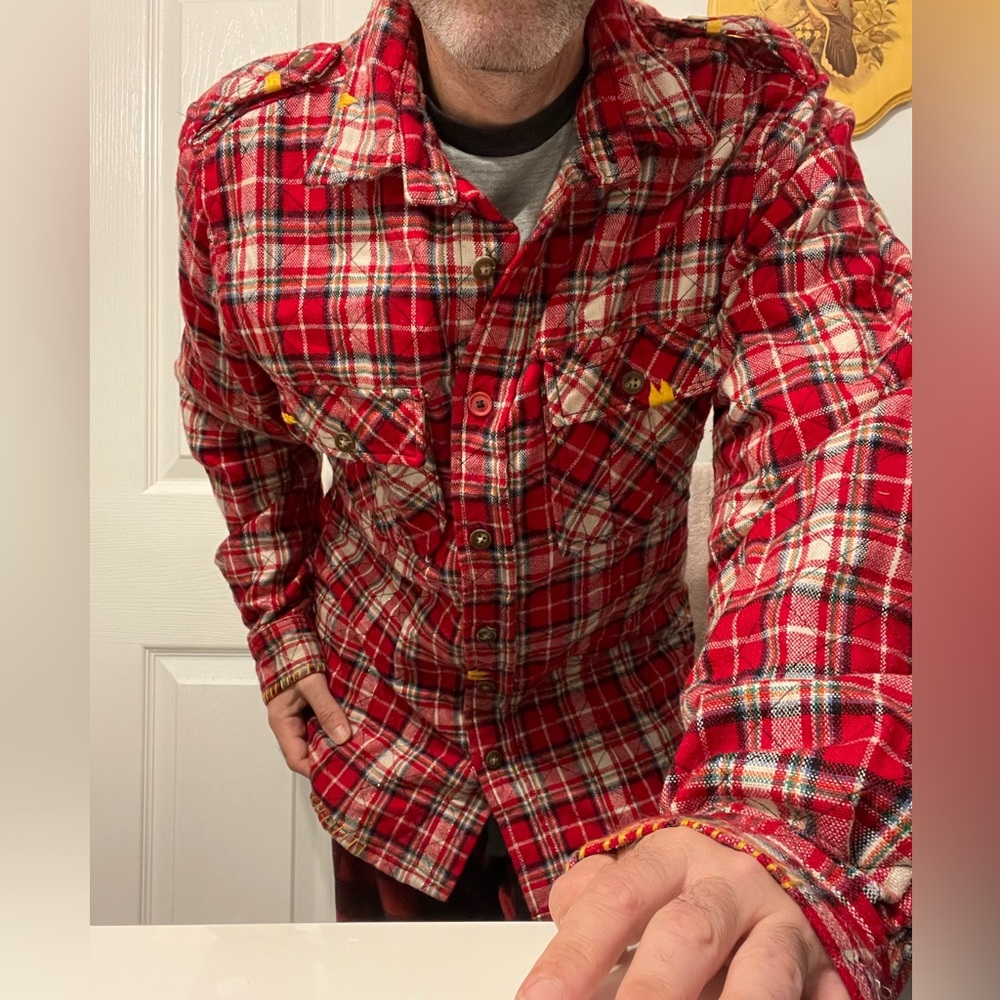 PRPS heavy quilted/padded flannel, sz M-L (see description) Badass! - Picture 1 of 17